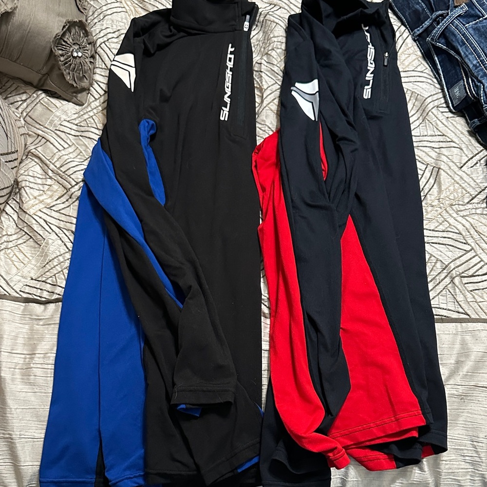 Slingshot Black and Red Long Sleeve pullovers
